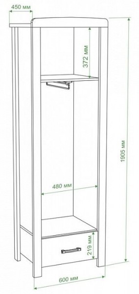 Шкаф платяной Бартоло Ш1Д в Снежинске - snezhinsk.mebel24.online | фото 2