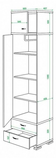 Шкаф платяной Домино КС-10 в Снежинске - snezhinsk.mebel24.online | фото 3