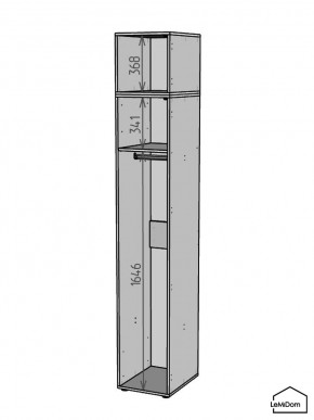 Шкаф с антресолью Linnea MHR-1A-1 2450х400х510 (ДВ-М 11.1.25) в Снежинске - snezhinsk.mebel24.online | фото 3