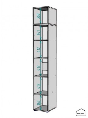 Шкаф с антресолью Linnea MHR-1A-2 2450х400х510 (Графит-М 11.1.25) в Снежинске - snezhinsk.mebel24.online | фото 3
