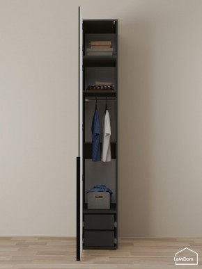Шкаф с антресолью Linnea MHR-1A-3 2450х400х510 (Графит-М 11.1.25) в Снежинске - snezhinsk.mebel24.online | фото 6