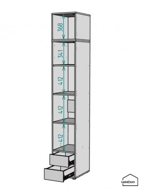 Шкаф с антресолью Linnea MHR-1A-4 2450х400х510 (Белый-М 11.1.2) в Снежинске - snezhinsk.mebel24.online | фото 3