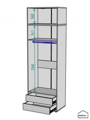 Шкаф с антресолью Linnea MHR-2A-3 2450х800х510 (Белый-М 11.1.2) в Снежинске - snezhinsk.mebel24.online | фото 3
