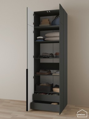 Шкаф с антресолью Linnea MHR-2A-3 2450х800х510 (Графит-М 11.1.25) в Снежинске - snezhinsk.mebel24.online | фото 6