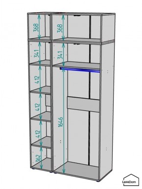 Шкаф с антресолью Linnea MHR-3POA-1 2450х1200х510 (Белый-М 11.1.2) в Снежинске - snezhinsk.mebel24.online | фото 3