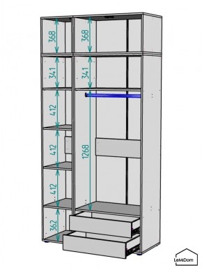 Шкаф с антресолью Linnea MHR-3POA-2 2450х1200х510 (Белый-М 11.1.2) в Снежинске - snezhinsk.mebel24.online | фото 3