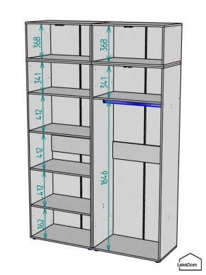 Шкаф с антресолью Linnea MHR-4A-1 2450х1600х510 (ДВ-М 11.1.25) в Снежинске - snezhinsk.mebel24.online | фото 3
