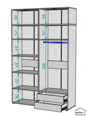 Шкаф с антресолью Linnea MHR-4A-2 2450х1600х510 (ДВ-М 11.1.25) в Снежинске - snezhinsk.mebel24.online | фото 3