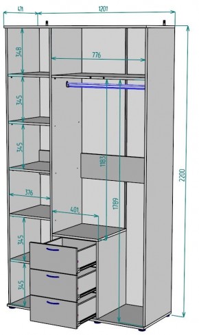 Шкаф с зеркалом Ольга H57_M в Снежинске - snezhinsk.mebel24.online | фото 2