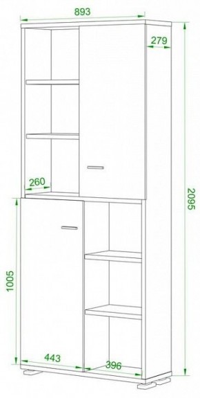 Шкаф-витрина Домино ПУ-30-2-ФС в Снежинске - snezhinsk.mebel24.online | фото 2