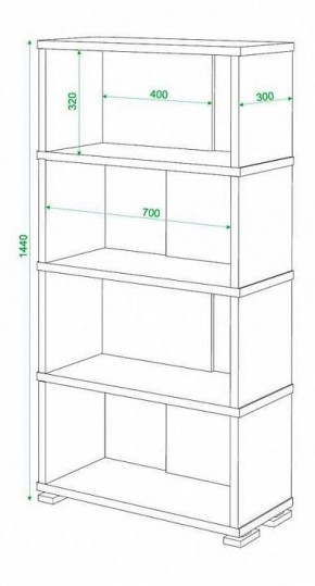Стеллаж книжный Домино нельсон СБ-10_4 в Снежинске - snezhinsk.mebel24.online | фото 2