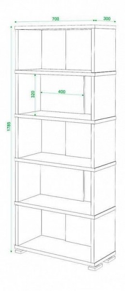 Стеллаж книжный Домино нельсон СБ-10_5 в Снежинске - snezhinsk.mebel24.online | фото 3