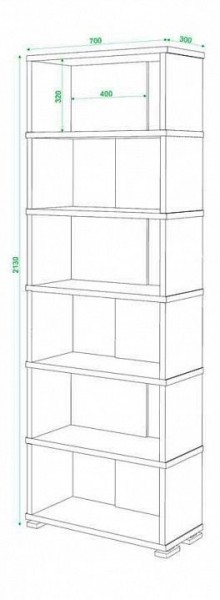 Стеллаж книжный Домино СБ-10_6 в Снежинске - snezhinsk.mebel24.online | фото 2
