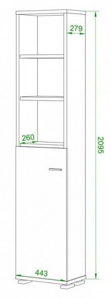 Стеллаж комбинированный Домино ПУ-20-2 в Снежинске - snezhinsk.mebel24.online | фото 2