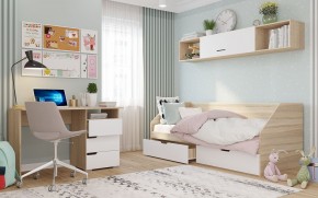 Стол 1200/3 ящика АНТАЛИЯ (Сонома/Белый софт) в Снежинске - snezhinsk.mebel24.online | фото 2