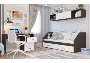 Стол 1200/3 ящика НЕНСИ (Венге/Белый глянец) в Снежинске - snezhinsk.mebel24.online | фото 2