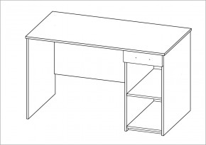 Стол КАСТОР письменный с одной тумбой и одним ящиком, цвет белый в Снежинске - snezhinsk.mebel24.online | фото 2
