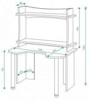 Стол компьютерный Домино lite СКЛ-Игр120 в Снежинске - snezhinsk.mebel24.online | фото 2