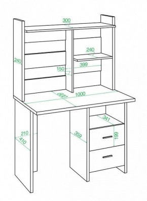 Стол компьютерный Домино Lite СКЛ-Прям100Р+НКЛ-100 в Снежинске - snezhinsk.mebel24.online | фото 2