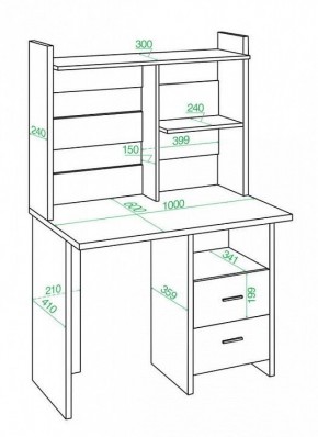 Стол компьютерный Домино Lite СКЛ-Прям100Р+НКЛ-100 в Снежинске - snezhinsk.mebel24.online | фото 2