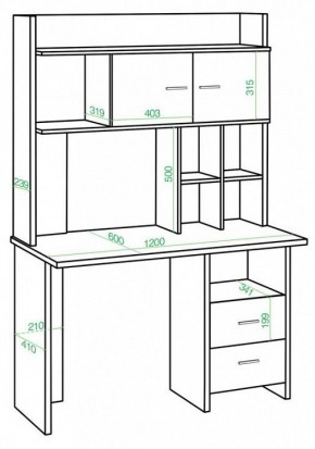 Стол компьютерный Домино lite СКЛ-Прям120+НКЛХ-120 в Снежинске - snezhinsk.mebel24.online | фото 2