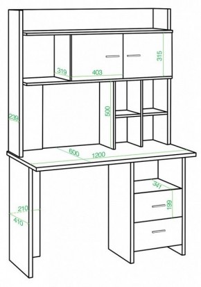 Стол компьютерный Домино Lite СКЛ-Прям120Р+НКЛХ-120 в Снежинске - snezhinsk.mebel24.online | фото 2