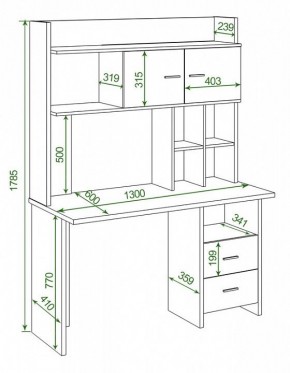 Стол компьютерный Домино Lite СКЛ-Прям130+НКЛХ-130 в Снежинске - snezhinsk.mebel24.online | фото 2