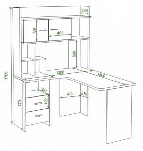 Стол компьютерный Домино Lite СКЛ-Угл130+НКЛХ-120 в Снежинске - snezhinsk.mebel24.online | фото 2