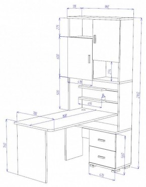 Стол компьютерный Домино СР-720/160 в Снежинске - snezhinsk.mebel24.online | фото 2