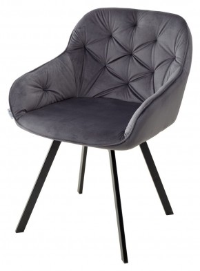 Стул GALE 360 град. поворот. BLUVEL-14 GREY, велюр/ черный каркас, М-City в Снежинске - snezhinsk.mebel24.online | фото 4