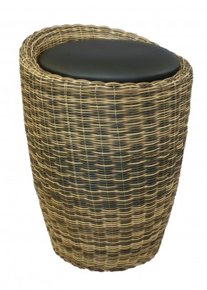 Табурет с местом для хранения LM-1100Rattan, чёрный в Снежинске - snezhinsk.mebel24.online | фото