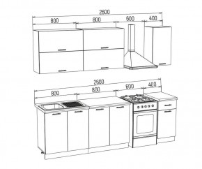 ТЕХНО-3 Кухонный гарнитур 2,0 м Компоновка №2 в Снежинске - snezhinsk.mebel24.online | фото