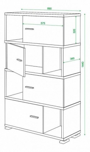 Тумба комбинированная Домино СБ-30/4 в Снежинске - snezhinsk.mebel24.online | фото 3