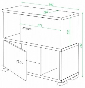 Тумба комбинированная СБ-30/2 в Снежинске - snezhinsk.mebel24.online | фото 2