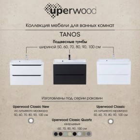 Тумба под раковину Uperwood Tanos 100 см, подвесная, белая/графит в Снежинске - snezhinsk.mebel24.online | фото 12