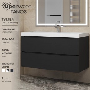 Тумба под раковину Uperwood Tanos 100 см, подвесная, черная матовая в Снежинске - snezhinsk.mebel24.online | фото 3