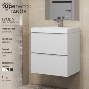 Тумба под раковину Uperwood Tanos 50 см, подвесная, белая матовая в Снежинске - snezhinsk.mebel24.online | фото 6