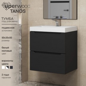 Тумба под раковину Uperwood Tanos 50 см, подвесная, черная матовая в Снежинске - snezhinsk.mebel24.online | фото 4