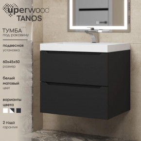 Тумба под раковину Uperwood Tanos 60 см, подвесная, черная матовая в Снежинске - snezhinsk.mebel24.online | фото 3