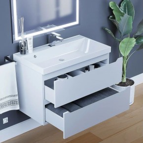 Тумба под раковину Uperwood Tanos 80 см, подвесная, белая матовая в Снежинске - snezhinsk.mebel24.online | фото 2