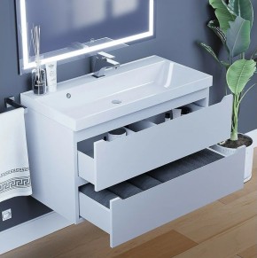 Тумба под раковину Uperwood Tanos 90 см, подвесная, белая матовая в Снежинске - snezhinsk.mebel24.online | фото 4