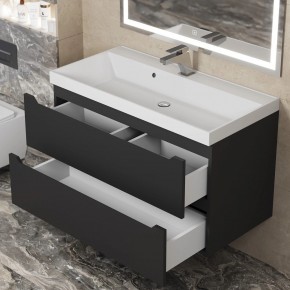 Тумба под раковину Uperwood Tanos 90 см, подвесная, черная матовая в Снежинске - snezhinsk.mebel24.online | фото 10