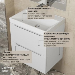 Тумба с раковиной Uperwood Tanos 50 см, подвесная, белая матовая в Снежинске - snezhinsk.mebel24.online | фото 6