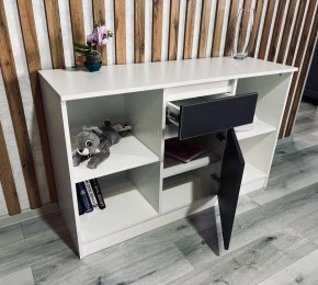 Тумба ТВ малая Парус (Белый/Графит) в Снежинске - snezhinsk.mebel24.online | фото 2