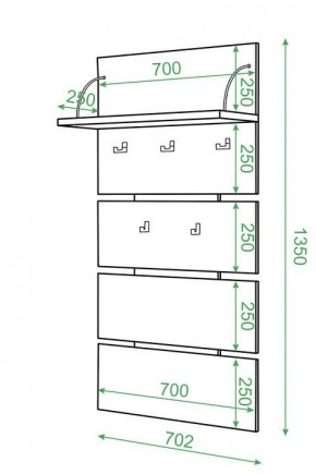 Вешалка настенная Домино нельсон СТ-50 в Снежинске - snezhinsk.mebel24.online | фото 2